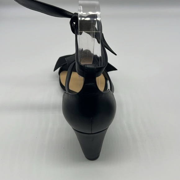 Alexandre Birman - Lolita Giana Anabela Black Leather Bow Embellished Wedge 38 - Picture 6 of 15